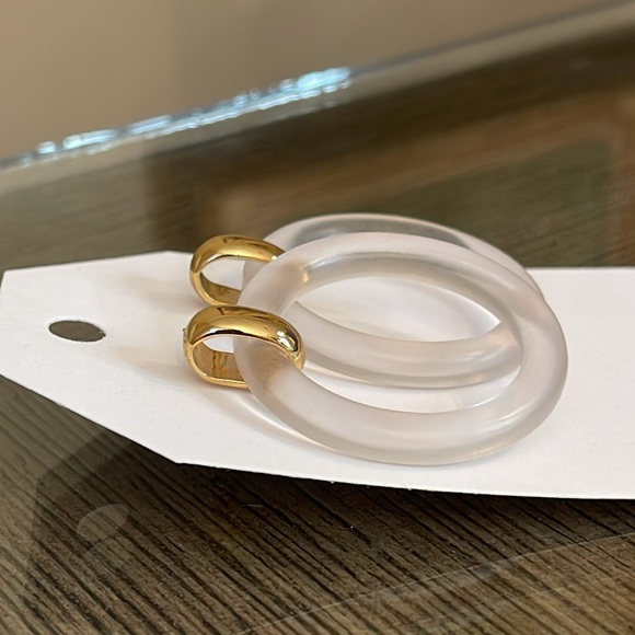 Frosted Lucite Door Knocker Earrings - Picture 11 of 16